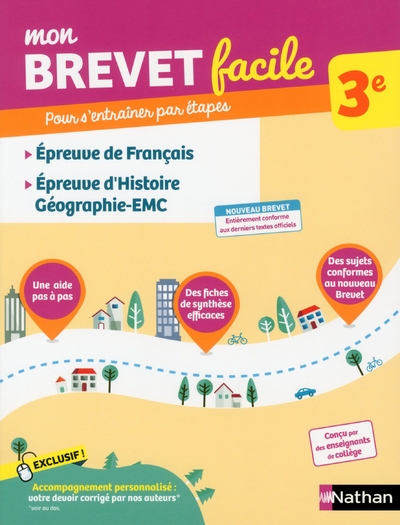 Mon brevet facile epreuves de français histoire-géographie emc 3e - Image principale