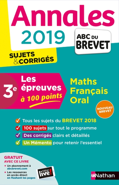 Annales brevet 2019 epreuves 100 points - Image principale