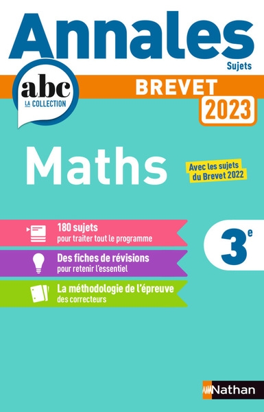 Annales brevet 2023 maths - non corrigé - Image principale