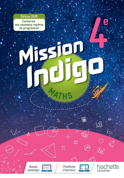 Mission indigo mathématiques cycle 4 / 4ème - livre élève - éd. 2020 - Image principale