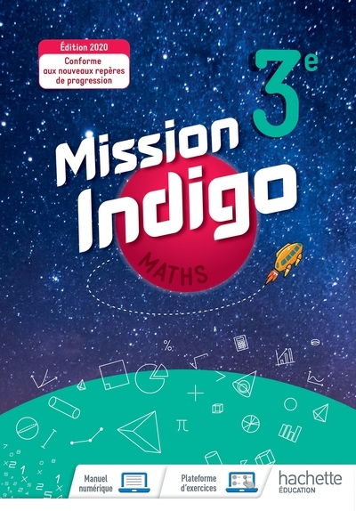 Mission indigo mathématiques cycle 4 / 3ème - livre élève - éd. 2020 - Image principale
