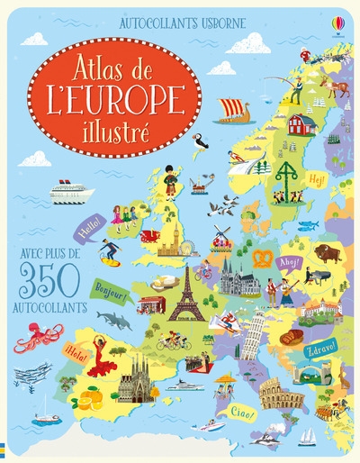 Atlas de l'europe illustré - autocollants usborne - Image principale