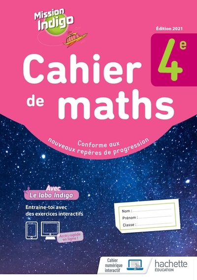 Mission indigo 4e - cahier d'activités - ed. 2021 - Image principale