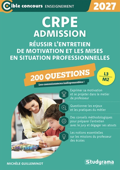 Crpe – admission – réussir l’entretien de motivation et les mises en situations professionnelles – 200 questions - Image principale