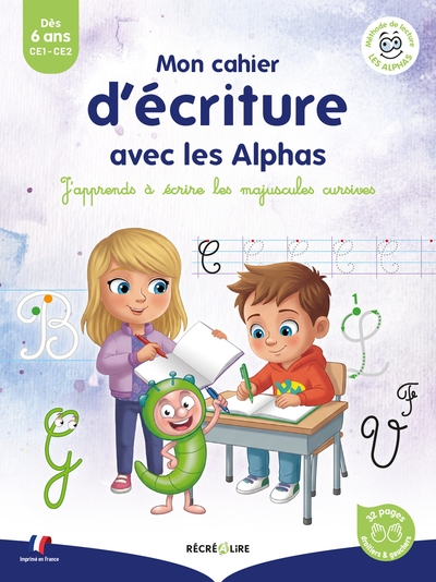 Mon cahier d 'écriture avec les alphas - j'apprends à écrire les lettres majuscules cursives - Image principale