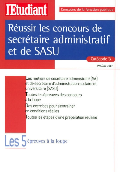 Réussir les concours de secrétaire administratif et de sasu catégorie b - Image principale