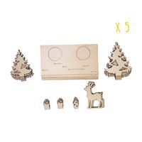 Set de 5 photophores en bois à décorer, 17 x 10,2 x 9 cm - Image principale