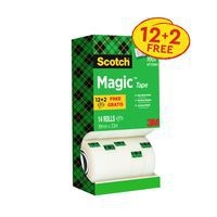 Pack ECO 12+2 Ruban invisible Scotch® Magic™, 19 mm x 33 m - Image principale