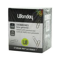 Boite de 1000 trombones 25 mm - Wonday
