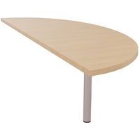 Table 1/2 lune 165x60 cm chêne clair/gris alu - Image principale