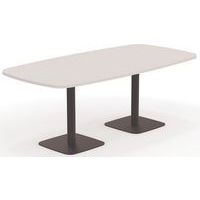 Table de réunion tonneau L200XP100 ép.25mm blanc/noir - Image principale