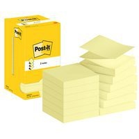 Bloc 100 feuilles Z-notes jaune 76 x 76 mm (lot de 12 blocs) - Image principale