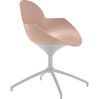 Chaise Cookie pied étoile alu coque pivotante polypro Rose - Image principale