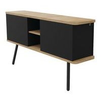 Caisson suspendu Alto duo noir 2 pieds 2 tiroirs top chêne vieilli - Image principale