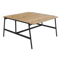 Table de réunion Alto 140x143x75 cm Noir/chêne brut - Image principale