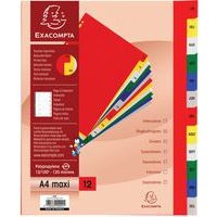 Lot de 20 Intercalaires mensuel pp couleurs 12/100e - 12 positions A4+ - Image principale