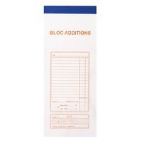 Lot de 10 Bloc addition 50 feuillets autocopiants numérotés 9,1x22,5cm - Image principale