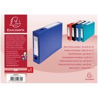 Lot de 10 boîtes de classement à pression 60mm PP 7/10e opaque A4 Bleu - Image principale