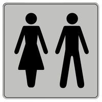 Pictogramme en polystyrène ISO 7001 - Toilette homme / femme - Image principale