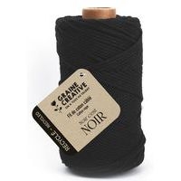 Bobine de 100m de coton câblé recyclé 2mm - Noir - Image principale