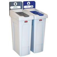 Station de recyclage Slim Jim 174L - Rubbermaid - Etiquette FR - Image principale
