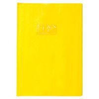 Protège-cahier grain losange 18/100ème 21x29,7 jaune + porte étiquette - Image principale