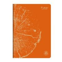 FOREVER premium cahier piqué 21x29,7cm 90g recyclé 96p ligné orange rouille - Image principale