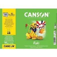 Paquet 100 feuilles dessin blanc 21x29,7cm 90g Canson Kids - Image principale