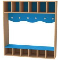 Vestiaire 6 casiers haut hêtre bleu-Bessière - Image principale
