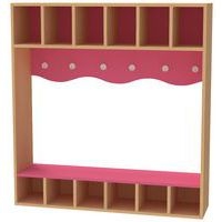 Vestiaire 6 casiers haut hêtre rose-Bessière - Image principale