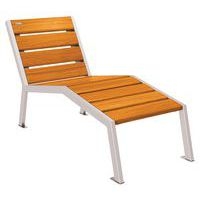 Chaise longue Silaos 1 place acier et bois - gris 7044/chêne clair - Image principale