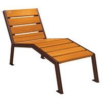 Chaise longue Silaos 1 place acier et bois - marron 8017/chêne clair - Image principale