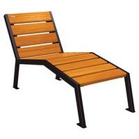 Chaise longue Silaos 1 place acier et bois - noir 9005/chêne clair - Image principale