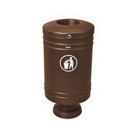 Poubelle Gascogne socle en fonte 60 L - zinc marron 8017 - Image principale