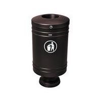 Poubelle Gascogne socle en fonte 60 L - zinc noir 9005 - Image principale