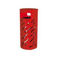 Poubelle Venise 80 L couvercle réhaussé et seau - galva rouge 3020 - Image principale