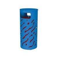 Poubelle Venise 80 L couvercle réhaussé et seau peint galva bleu 5010 - Image principale