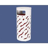 Poubelle Venise 80 L couvercle réhaussé et seau peint galva blanc 9010 - Image principale