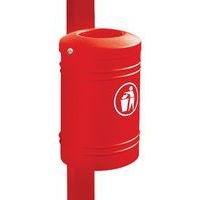Poubelle Esterel 40 L à fixer sur poteau 8 x 8 cm - rouge 3020 - Image principale