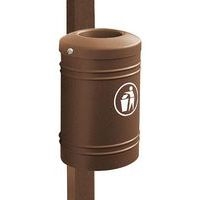 Poubelle Esterel 40 L à fixer sur poteau 8 x 8 cm - marron 8017 - Image principale