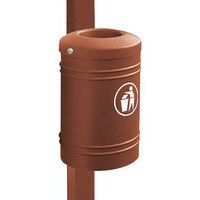 Poubelle Esterel 40 L à fixer sur poteau 8 x 8 cm - aspect corten - Image principale