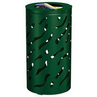 Poubelle Venise ronde Tri sélectif 2 x 60 L - galva vert 6005 - Image principale