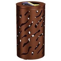 Poubelle Venise ronde Tri sélectif 2 x 60 L - galva aspect corten - Image principale