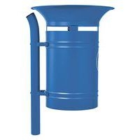 Poubelle Vanoise 40 L sur poteau avec seau - zinc bleu 5010 - Image principale