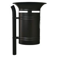 Poubelle Vanoise 40 L sur poteau avec seau - zinc noir 9005 - Image principale