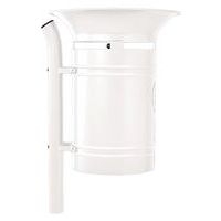 Poubelle Vanoise 40 L sur poteau avec seau - zinc blanc 9010 - Image principale