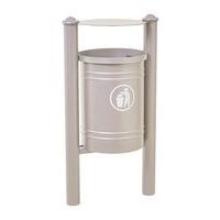 Poubelle Saintonge 40 L avec seau pommeau Agora - zinc gris 7044 - Image principale