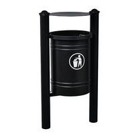 Poubelle Saintonge 40 L avec seau pommeau Agora - zinc noir 9005 - Image principale