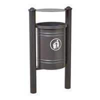 Poubelle Saintonge 40 L avec seau pommeau Agora - zinc gris Procity - Image principale