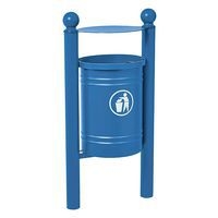 Poubelle Saintonge 40 L avec seau pommeau Boule - zinc bleu 5010 - Image principale